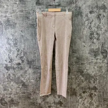 띠어리 체크 무늬 캐주얼 슬랙스 브라운 계열(00)