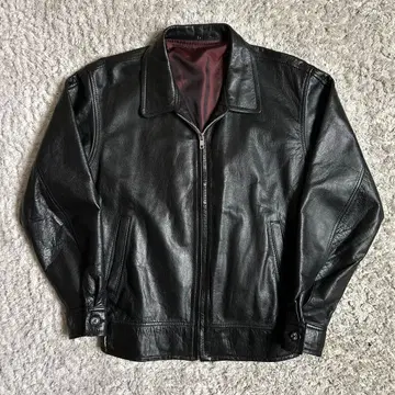 80s vintage Leather jacket L