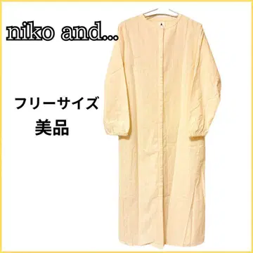 새상품급 니코앤드 niko and 긴팔 셔츠 원피스 아이보리