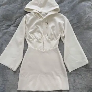 melt the lady 코르셋 맨투맨 원피스 화이트