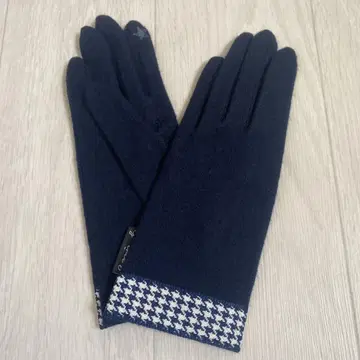 미사용 애니에스b 램스울 장갑 여성용 네이비 하운드투스