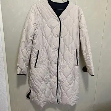 리버서블 퀼팅 자켓 베이지/블랙