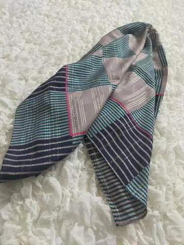 GEOFFREY BEENE 스트라이프 체크 무늬 스톨