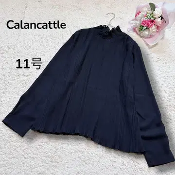 [ 카란카틀 Calancattle ] 양류 플리츠 하이넥 쉬폰 블라우스