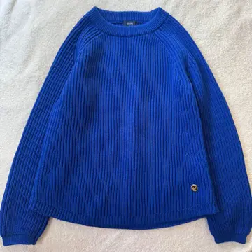 쉽스 리브 니트 스웨터 울 파랑 블루 사이즈 36