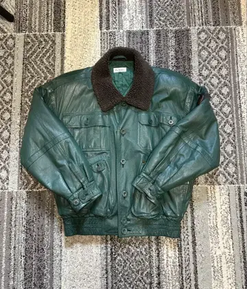 PIA SPORTS 가죽 자켓 플라이트 자켓 그린 짧은 기장 구제 의류