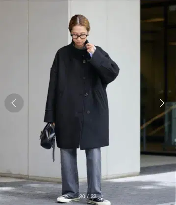 멜톤 스탠드 판초 코트 38 FRAMeWORK