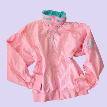 PUMA 파스텔 핑크 귀여운 나일론 자켓 레트로 팬시 레어