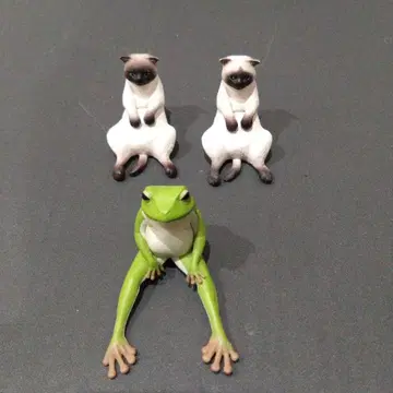 가챠 샴 고양이 개구리 잠깐 휴식 피규어 3개 세트