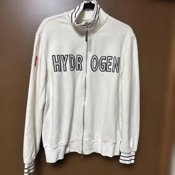 하이드로겐 로고 지퍼 자켓 블루종 남성용 XL 사이즈 화이트