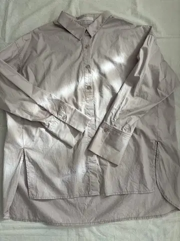 KBF 연보라 긴팔 셔츠 사이드 슬릿