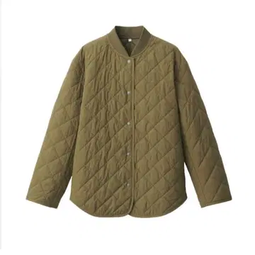 새상품 무인양품 워셔블 솜 퀼팅 자켓 카키 XL