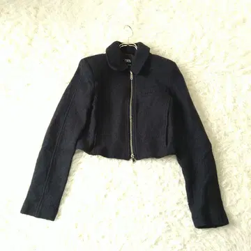 ZARA 자라 크롭 자켓 숏코트 XS 네이비 울