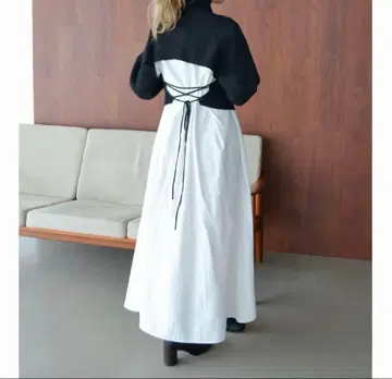 [새상품급] ungrid 언그리드 백리본 니트 세트 원피스 블랙