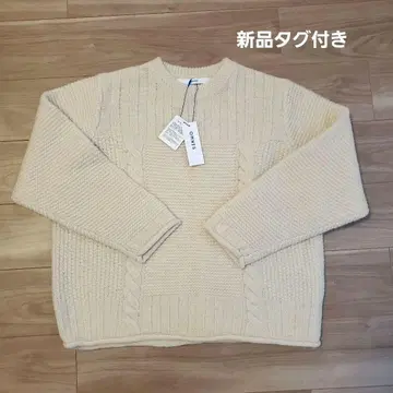 [택 포함 새상품] 옴네스 아이보리 케이블 짜임 스웨터 F 사이즈