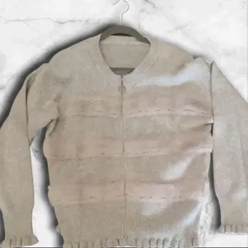 퍼 포함 그레이 긴팔 가디건