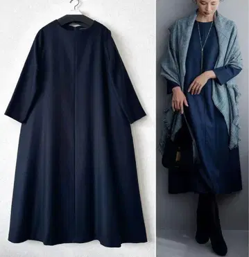 빅 사이즈 44*23구 울 조젯 A라인 원피스*자유구 ICB 쿠미쿄쿠