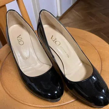 OTA 블랙 에나멜 하이힐 35 2/1 일본제