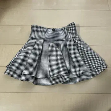 미셸 마카롱 슬림 레그 스커트 하운드투스 체크 패턴 XS