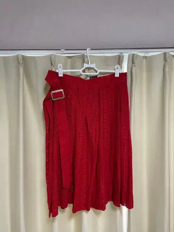 PAMEO POSE 레드 플리츠 스커트 F