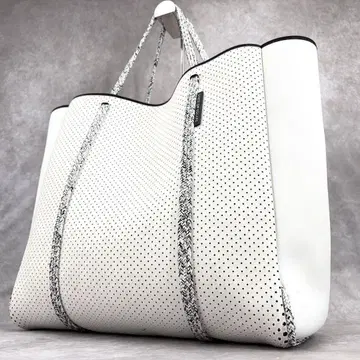 STATE OF ESCAPE 토트백 숄더 펀칭 네오프렌 화이트