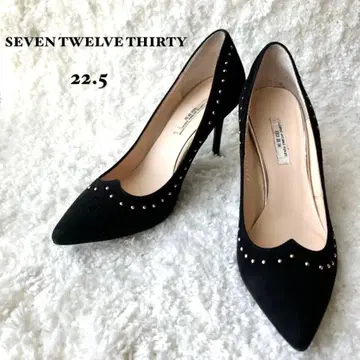 세븐 트웰브 서티 하트컷 스터드 펌프스 블랙 22.5cm