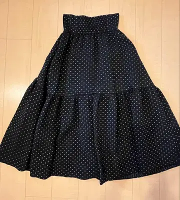 bluelea 도트 자카드 서스펜더 스커트 블랙 사이즈 36