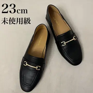 미사용급 글로벌 워크  블랙 로퍼 금장 장식 23cm