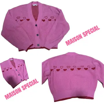 maison special heart 가디건 size Free
