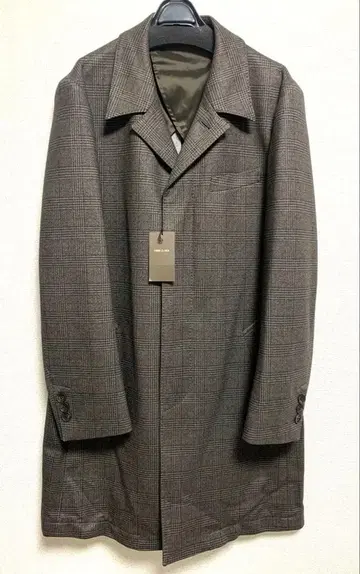 꼼사맨 브라운 계열 체크 스텐카라 코트 M 사이즈