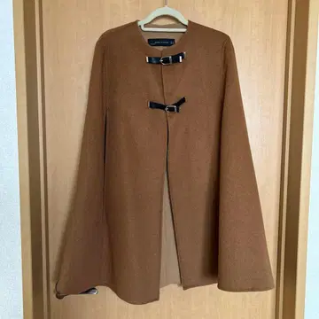 ZARA WOMAN 브라운 판초 케이프 코트