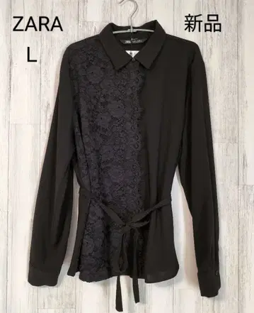 ZARA 셔츠 레이스 블랙 새상품