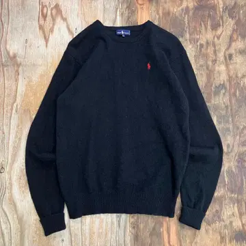 90s 폴로 랄프로렌 V넥 니트 스웨터 블랙 VINTAGE