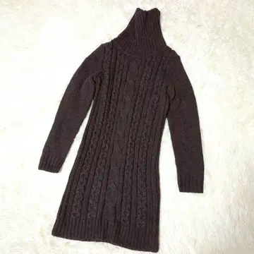 유니클로 케이블 짜임 알파카 혼방 니트 (M) 원피스 터틀넥