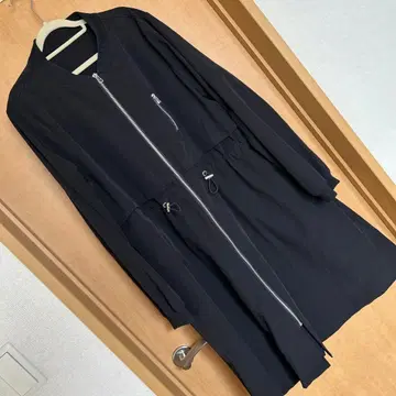 블랙 롱 코트 집업