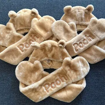 디즈니 리조트 푸우 머플러 캡 3개 세트