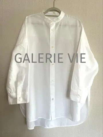 갤러리 바이 코튼 린넨 브로드 밴드 카라 셔츠 [새상품급]