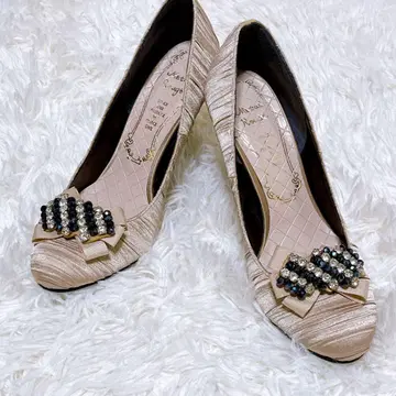 a627 [메탈 루즈] 새상품급 라운드토 펌프스 비쥬 결혼식 포멀