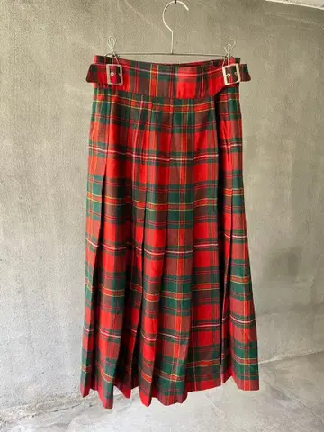 daniel hechter 타탄 체크 롱 스커트