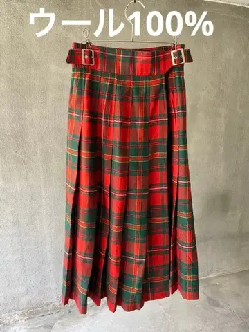 주말 sale daniel hechter 타탄 체크 롱 스커트