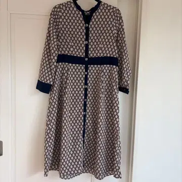 기하학 패턴 긴팔 원피스 피에르 가르뎅 Pierre Cardin