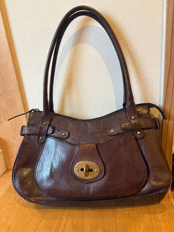 파올로 마르지 브라운 가죽 숄더백