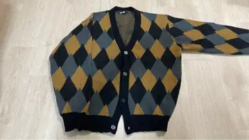 kutir 다이아몬드 패턴 니트 가디건