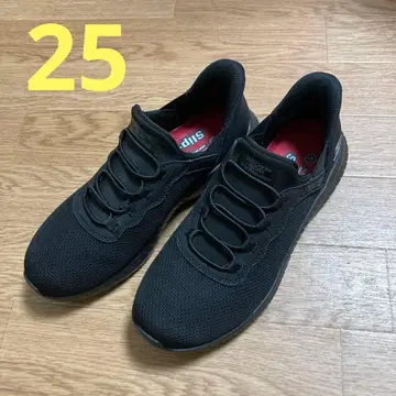 Skechers 슬립온 스니커즈 블랙 25