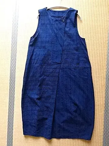 군겐도 토미 슬리브리스 원피스 오버롤 스커트 자수풍 코쿤