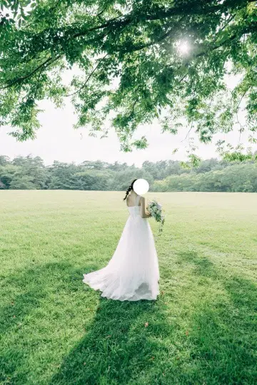 웨딩 드레스 화이트 A라인 7호 [ 마터니티 분 OK ]