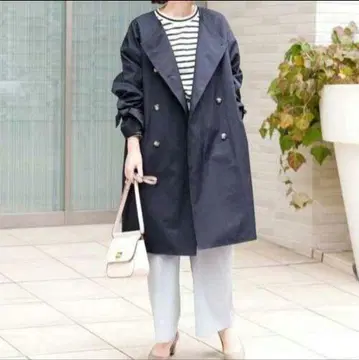 새상품급 어반리서치 로쏘 노카라 코트 네이비