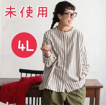 서울베리 십자 무늬의 수작업 셔츠 4L 스트라이프