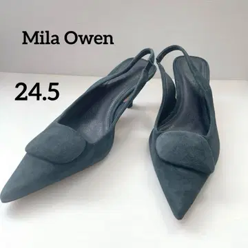 Mila Owen 모티브 스웨이드 슬링백 펌프스 네이비 24.5cm