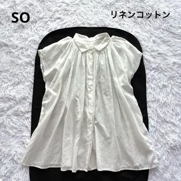SO 블라우스 린넨코튼 개더 루즈핏 상의 셔츠 쁘띠 칼라